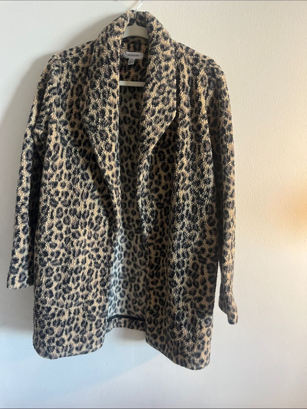 Leopard Print Open-Front coat